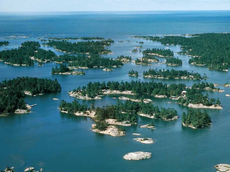 Arial view of some of the islands